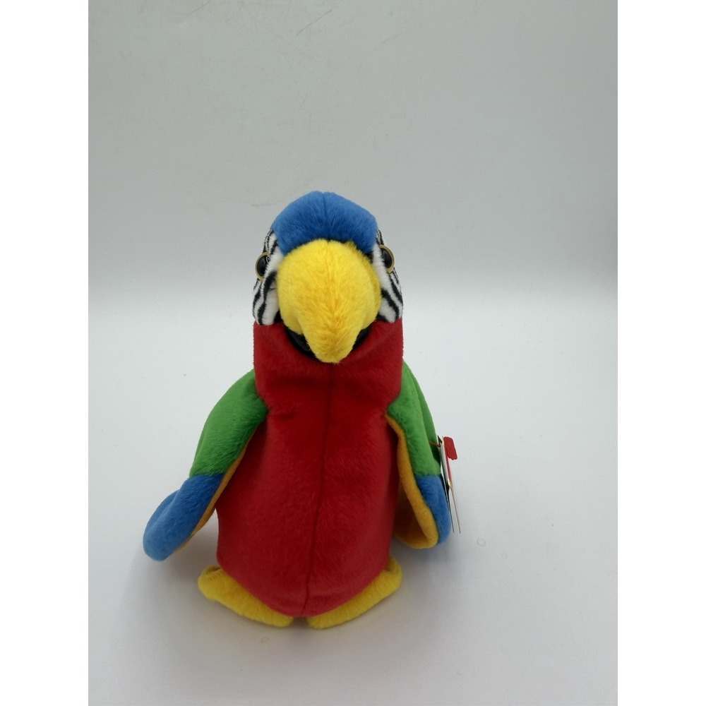 🦜🧸 Ty Beanie Baby Jabber The Parrot – 1998 – Retired – Bright Tropical Bird